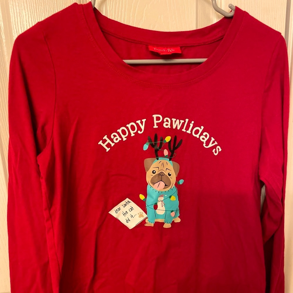 Small adult Christmas pajama top